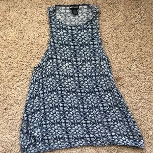 Blue and white, flowy tank top